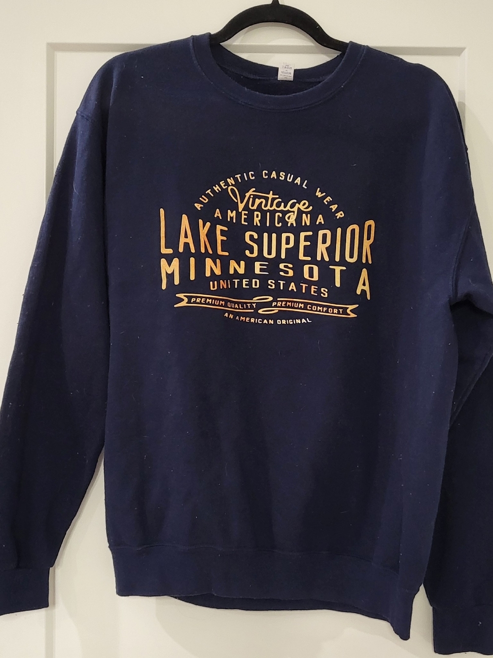 Lake Superior Minnesota Navy Crewneck Sweatshirt
